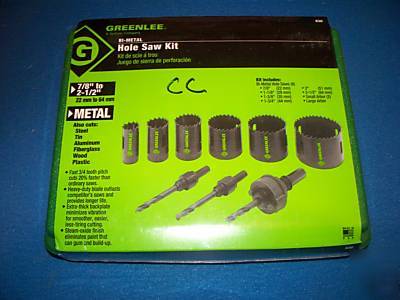 Greenlee hole saw kit, bi-metal, 7/8