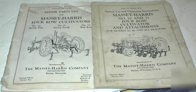 2 massey-harris cultivator manuals(1950-1951)