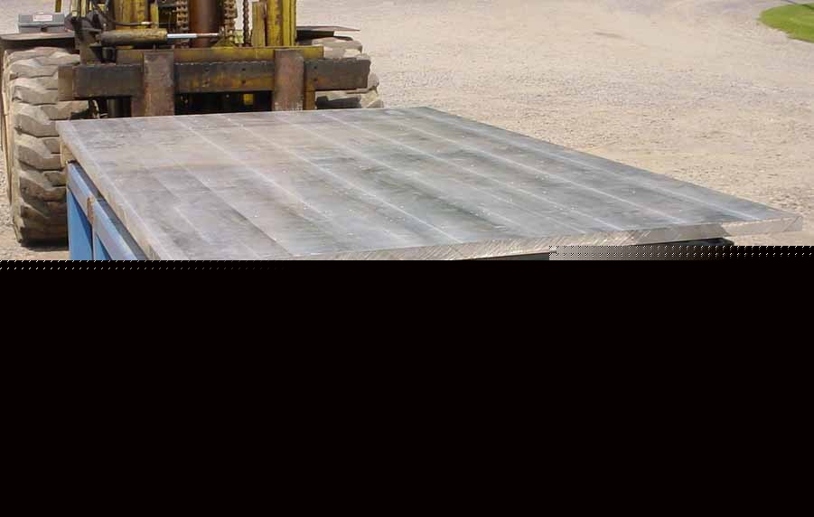 Aluminum plate 6' x 9.25' x 1 3/4