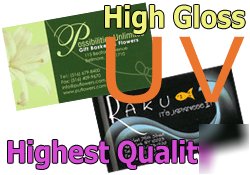1000 business cards, 16PT with uv coating
