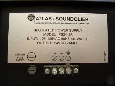 Atlas/soundolier PS24-2R regulated power supply 