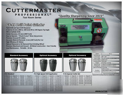 Cuttermaster professional tool room drill point grinder