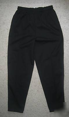 New baggy cook chef pants elastic waist 2XL black VF536 