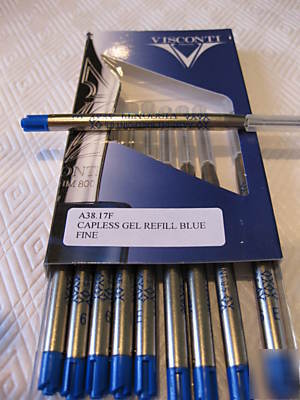 10 visconti ballpoint refill-fine blue gel-fit parker