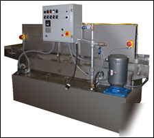 Belt washer parts cleaner hot jet water cleaning