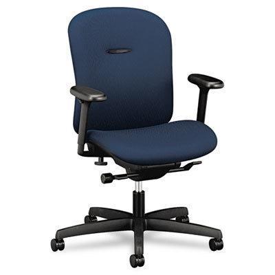 Low-back synchro-tilt chair mariner fabric upholstery