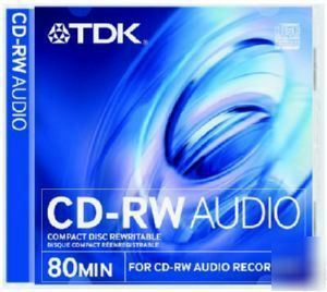 Tdk cd rw 80-pk of 50-CDRW80 audio music re-writeable