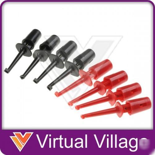 8 red black pomona ic grabber tester connector clips