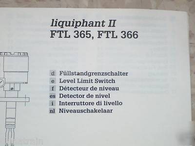 Endress hauser liquiphant ii ftl 366 level limit switch