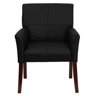 Executive leather reception chair mid back lounge seat