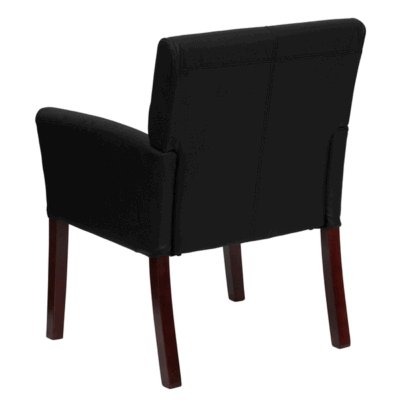 Executive leather reception chair mid back lounge seat