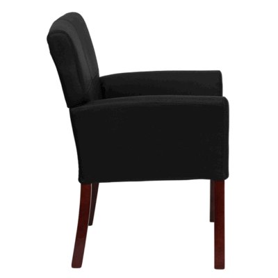 Executive leather reception chair mid back lounge seat