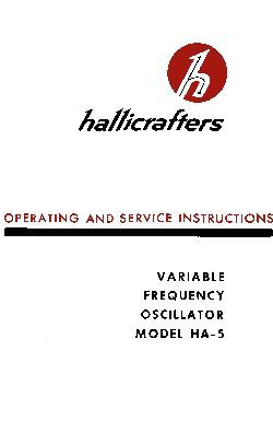 Hallicrafters ha-5 manual w/foldout schematic Â»rÂ²