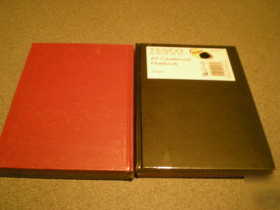 New 2 x A5 hardback books casebound sealed red black