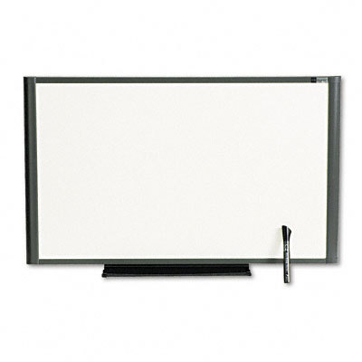 Workstn total marker board, dry erase white, gray frame
