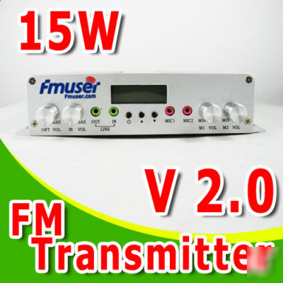 15W V2.0 fm stereo output monitor pll transmitter power