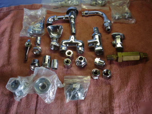 (42 items) stainless/brass/chrome plumbing fixture part