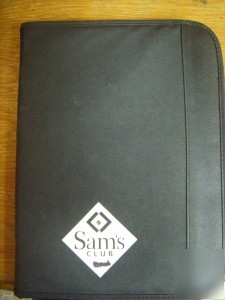 Used black sam's club document folder/ binder w/ zipper