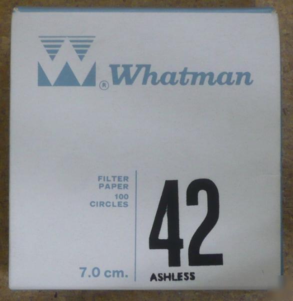Whatman filter papers, grade 42 circles, 70MM, 100/pk