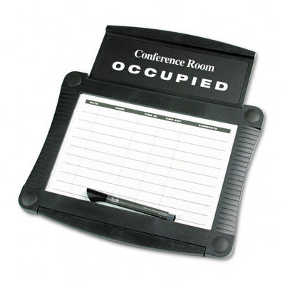 Dry-erase conference room scheduler white, gray frame