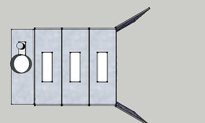 New 10 w x 8 t x 10 d crossdraft paint spray booth 