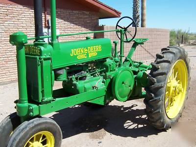 1935 john deere a open fan tractor ie- b g round spokes