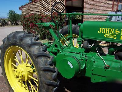 1935 john deere a open fan tractor ie- b g round spokes