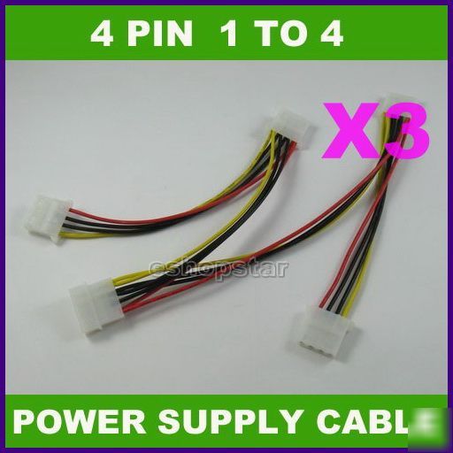 4PIN ide 1-to-4 y splitter extension power supply cable