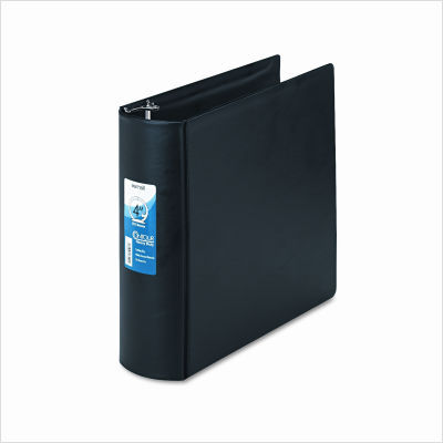 Heavy-duty locking round ring binder 4IN capacity black