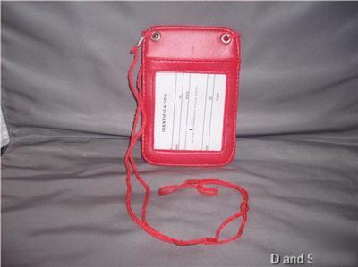 New i.d. badge holder, red, double pouch, 3X5, 