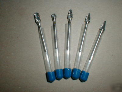 5 pc carbide bur set -1/4 hd x 1/8 shk - dremel/foredom