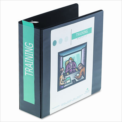 D-ring vinyl view binder, 3IN capacity, black