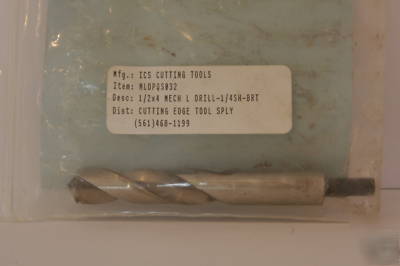 Drill bit, mechanics length, brite, 1/2