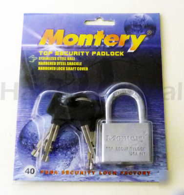 Montery padlock lock keyed security short shackle 40