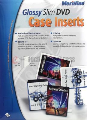 50 meritline photo glossy insers for slim cd dvd case