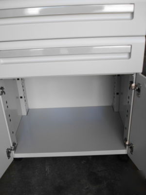 Midmark 2 drawer 2 door mobile cart 18X24 pebble gray 