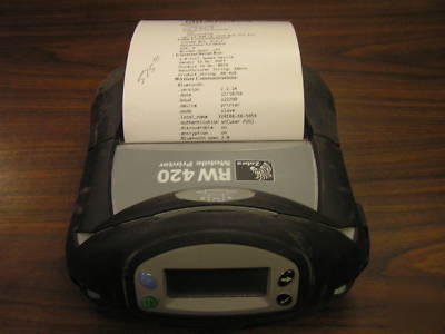 Zebra RW420 d mobile printer mag reader bluetooth