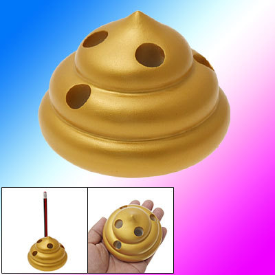 Dairy manure shape gold tone pencil pen resin holder