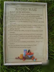 Kitchen rules bar pub cafe wall plaque- sign