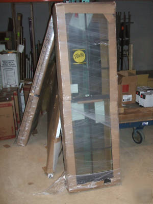Pella wood,brown aluminum clad dbl hng windows 33