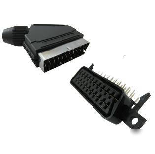 Scart connector plug & pcb socket mating pair