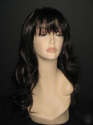 Sexy long wavy black wig for display mannequin dummy
