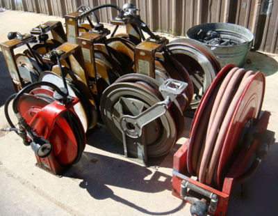 Mixed lot of hose reels & oil pump meters aro graco