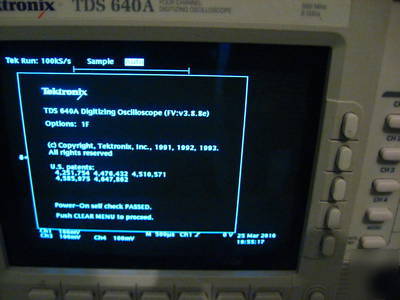 Tektronix TDS640A oscilloscope 500 mhz 4CH 2 gs/s 2F