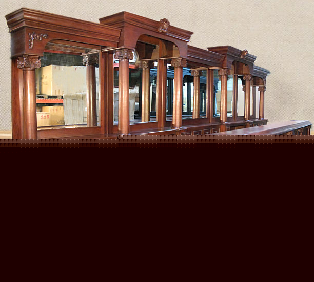 30FT solid mahogany home pub bar w/ mirrors & rails