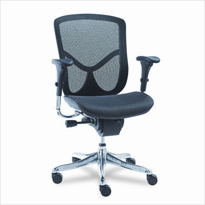 Eq ergonomic multifunction mid-back mesh chair aluminum