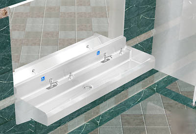 Ada, hand sink multi-station 2, vandal resistant faucet