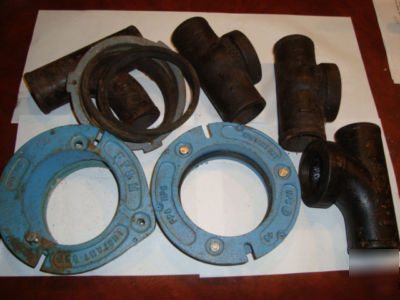 Lot of cast iron plumbing parts 