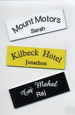 Engraved name badge - curved text