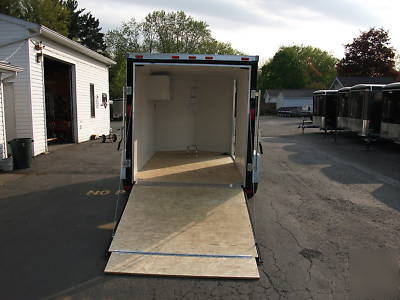 New 2010 6X12 v-nose enclosed motorcycle trailer loaded